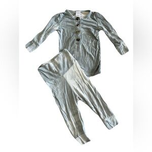 Lou Lou & Co Long Sleeve Blue Tie Dye Henley Pajama Set